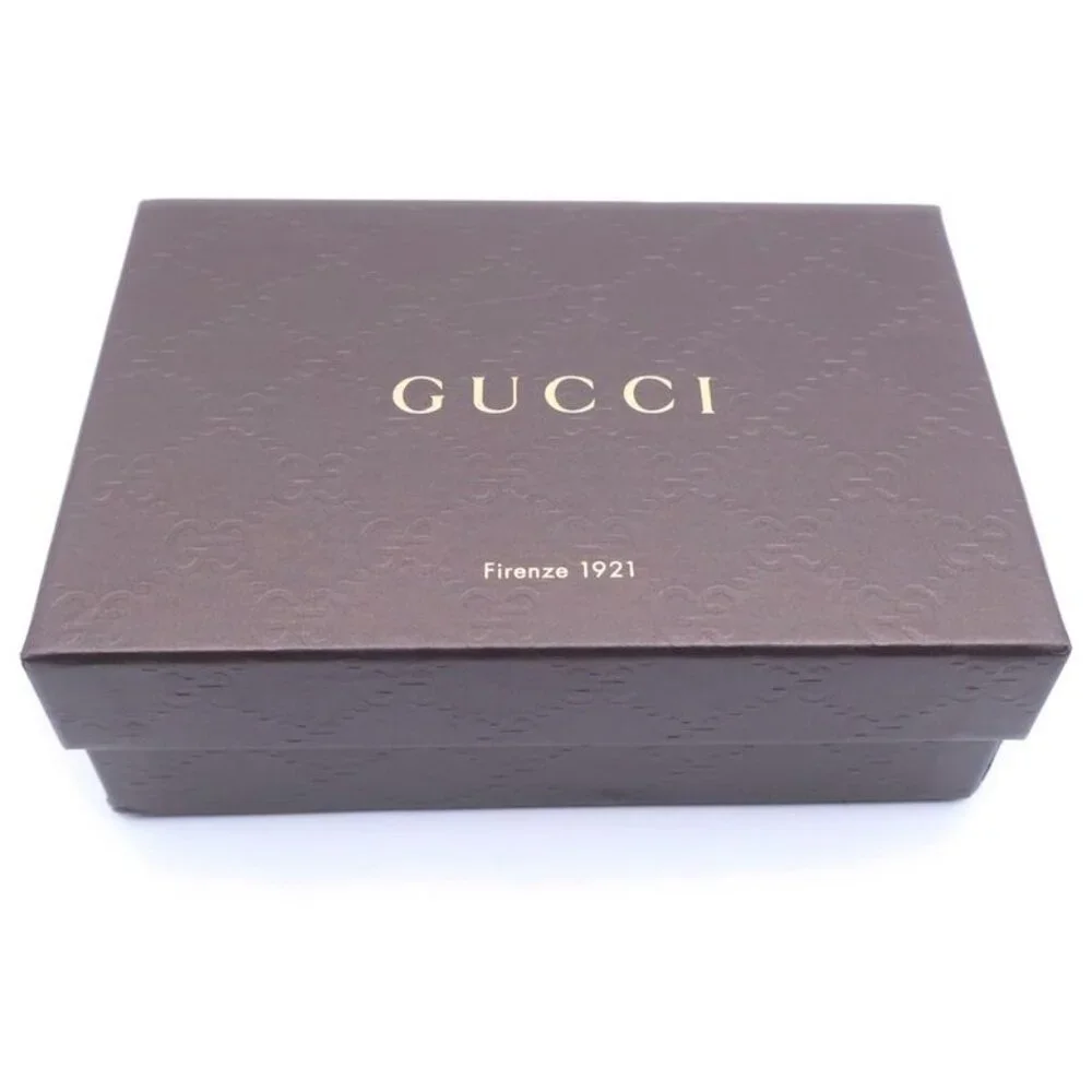Gucci Bamboo Bifold Wallet Compact Coin Case Blue Leather Gold - Picture 6 of 6
